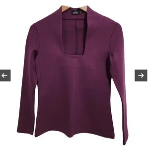 Kate Spade ♠️ Saturday Blouse Top Plum Thick Stretchy XS